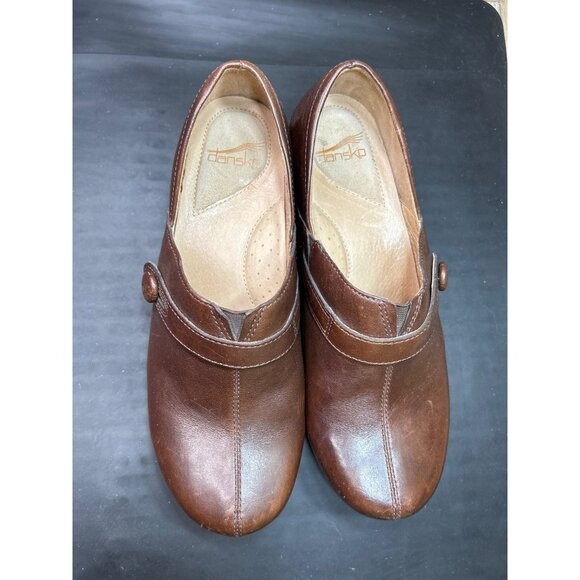Dansko Womens Brown Leather Slip-On Clog Shoes Size 11-11.5 - Picture 3 of 8